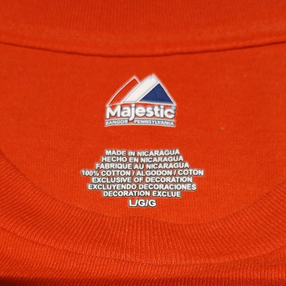 MLB Majestic Size L TEXAS RANGERS Officially Licensed Red T-Shirt 100% Cotton - Picture 3 of 6